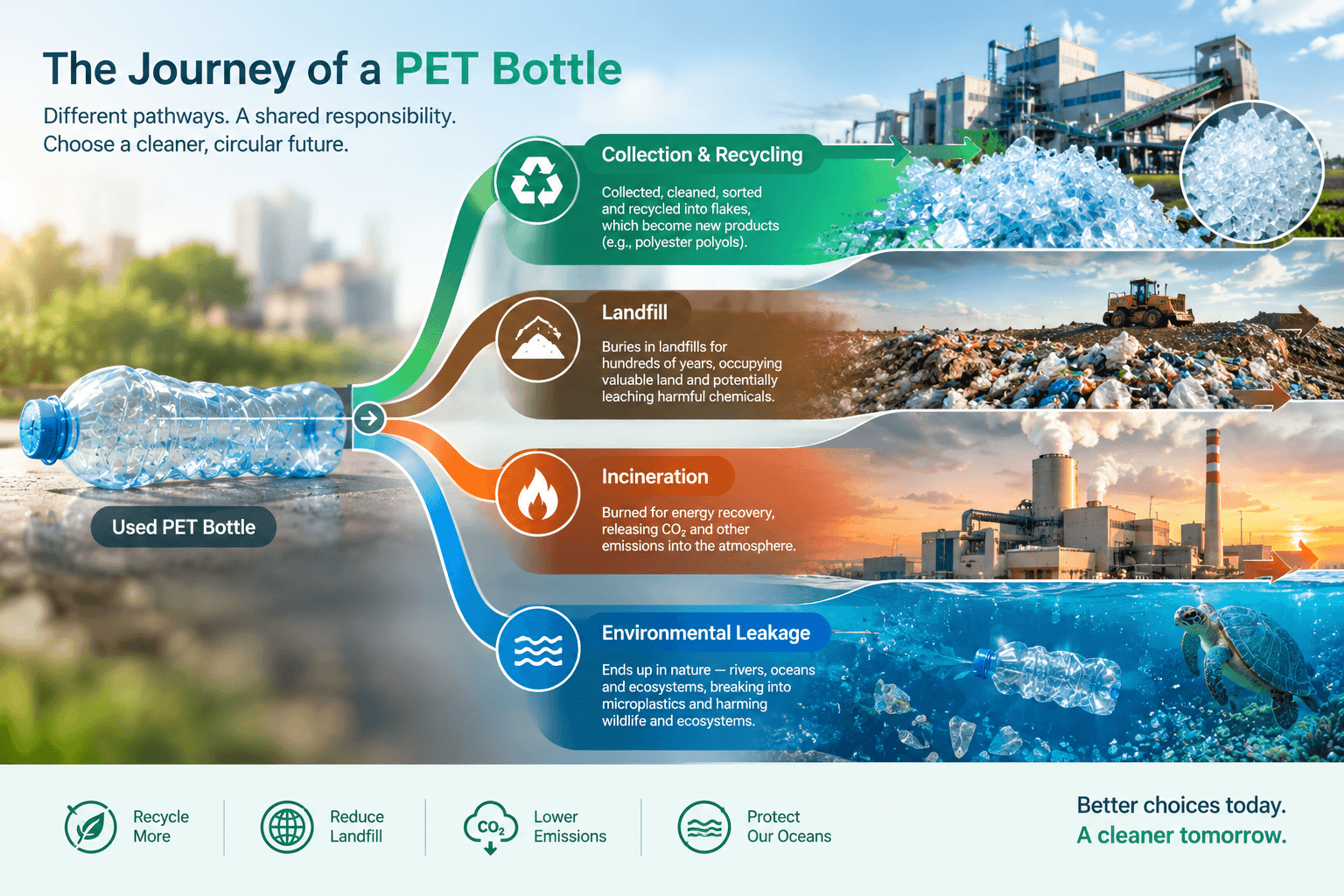 Journey or Lifecycle of a PET bottle for recycling